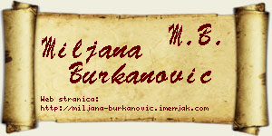 Miljana Burkanović vizit kartica